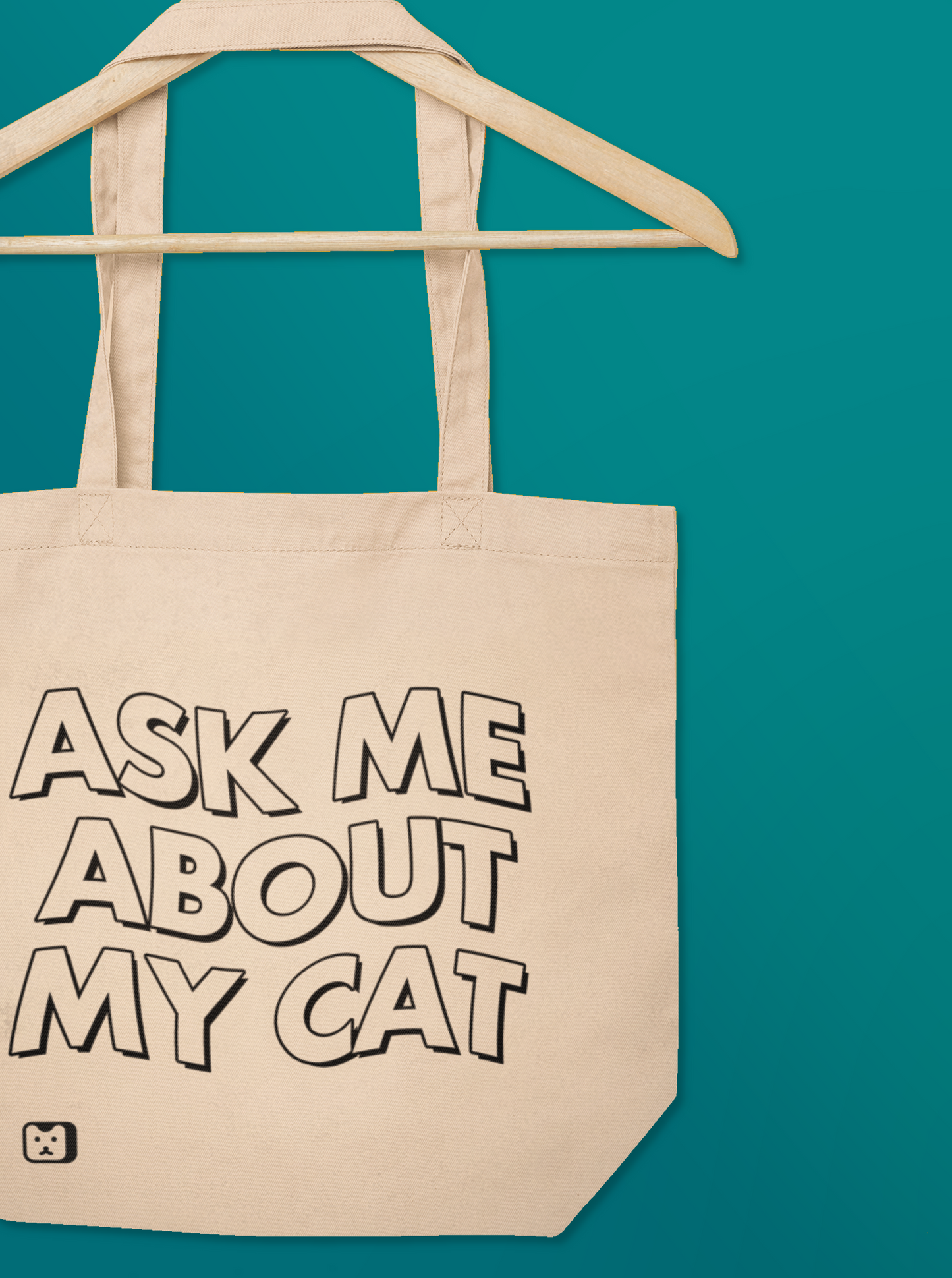 "Ask Me About My Cat" Tote Bag
