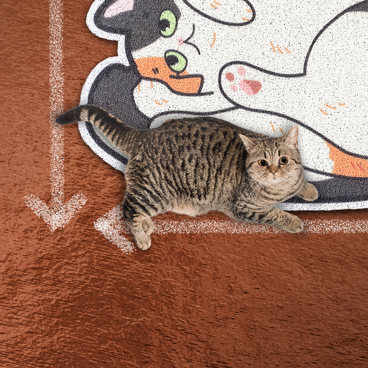 Lukamoo Litter Mat: Calico, Oval