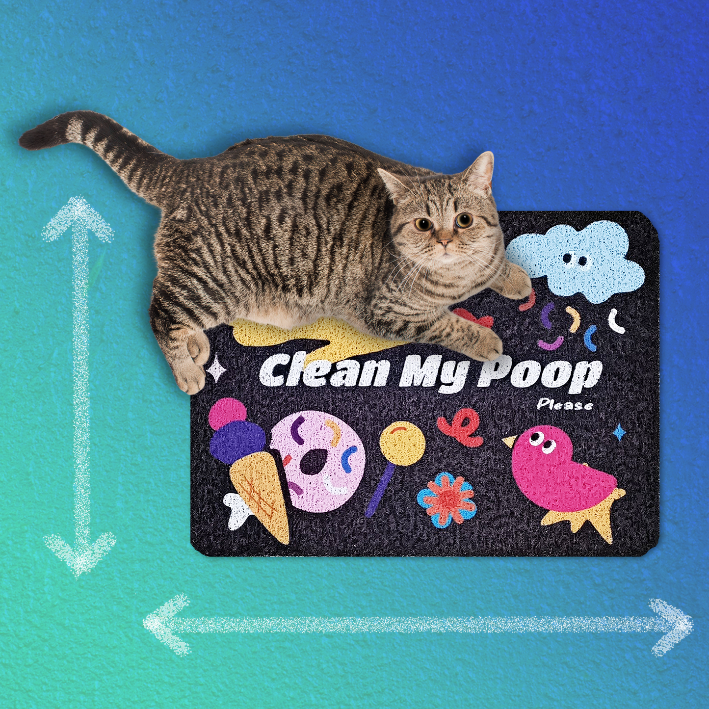 Litter Mat: Neon Neko, Big Family