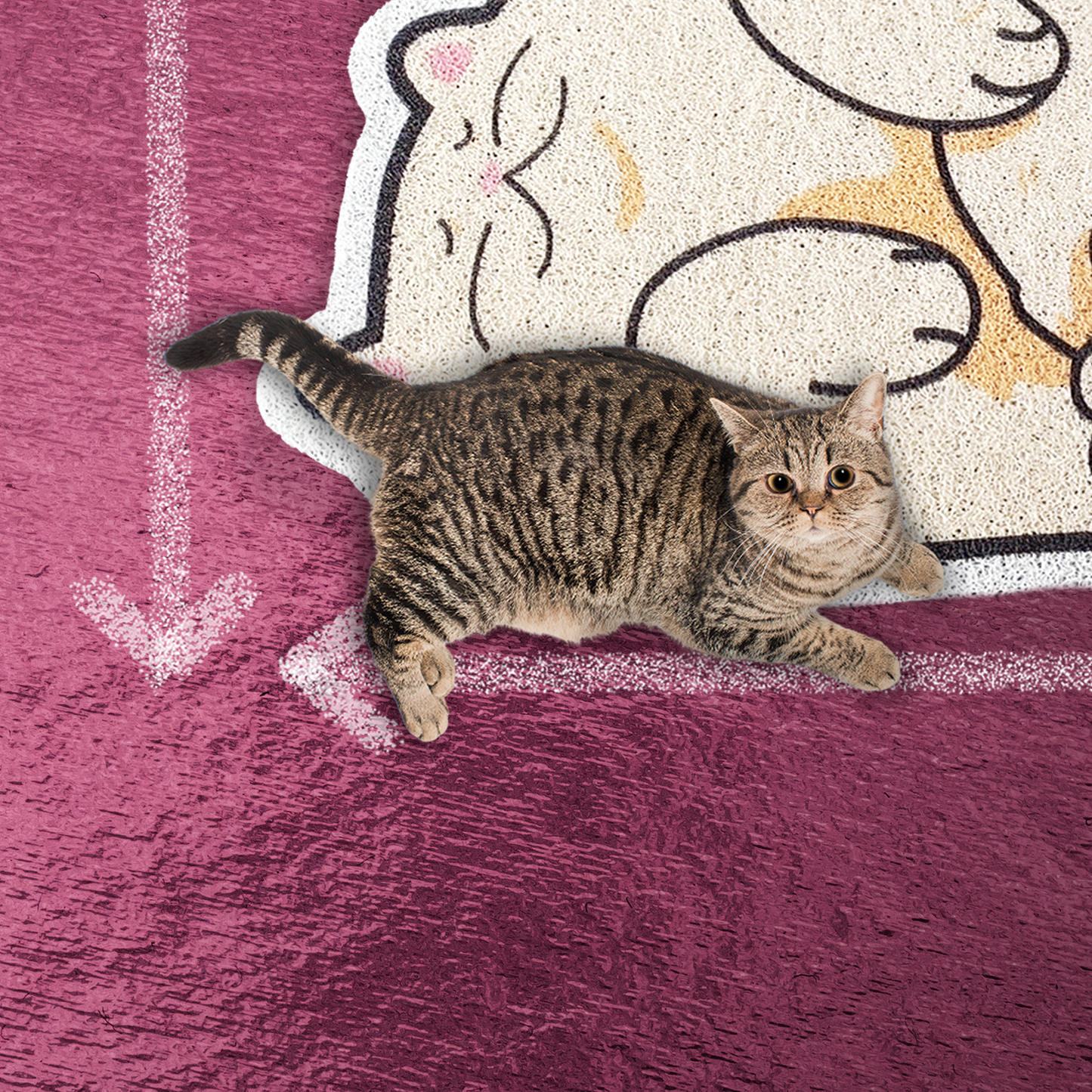 Lukamoo White Cat Litter Mat