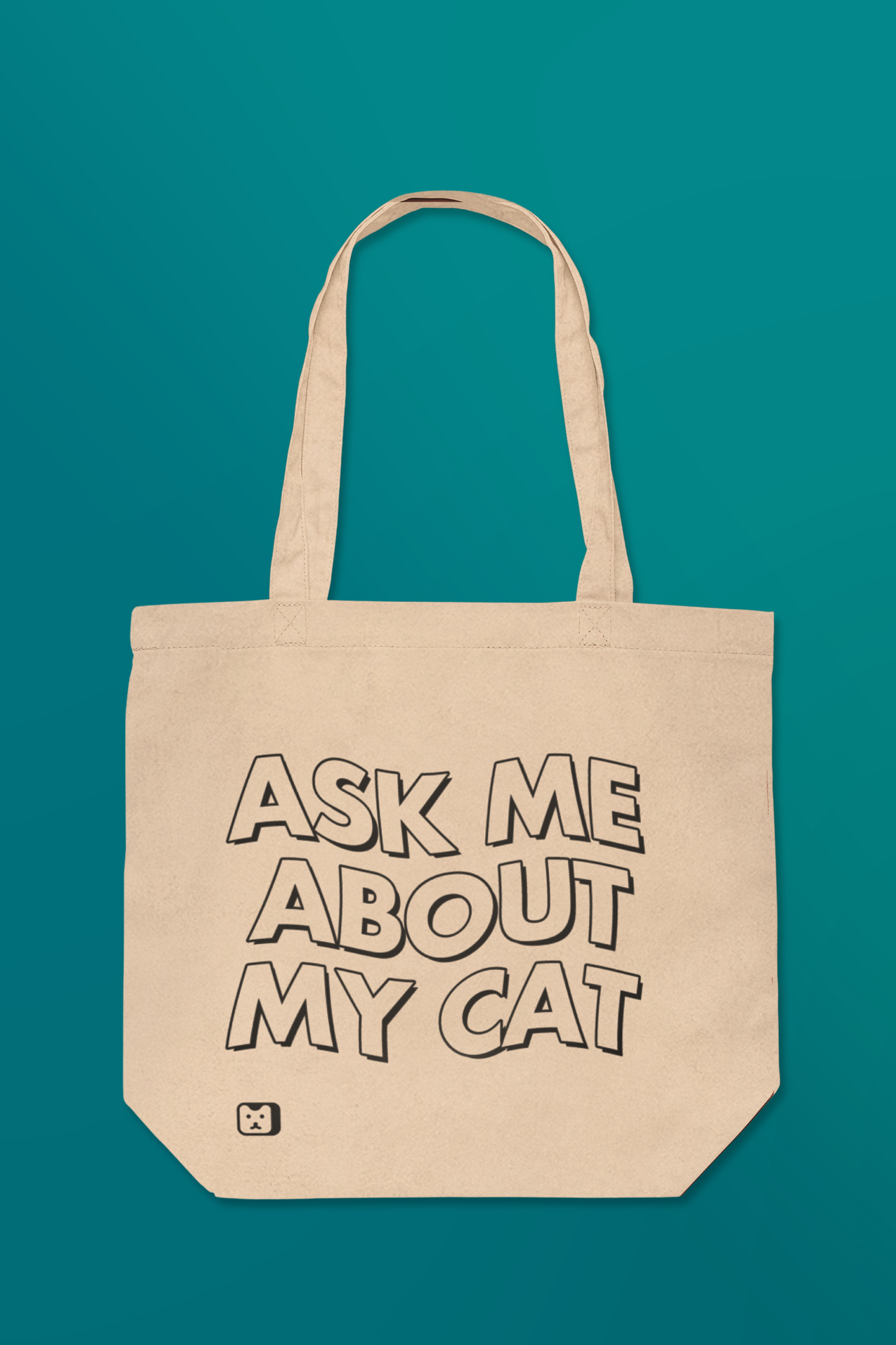 "Ask Me About My Cat" Tote Bag